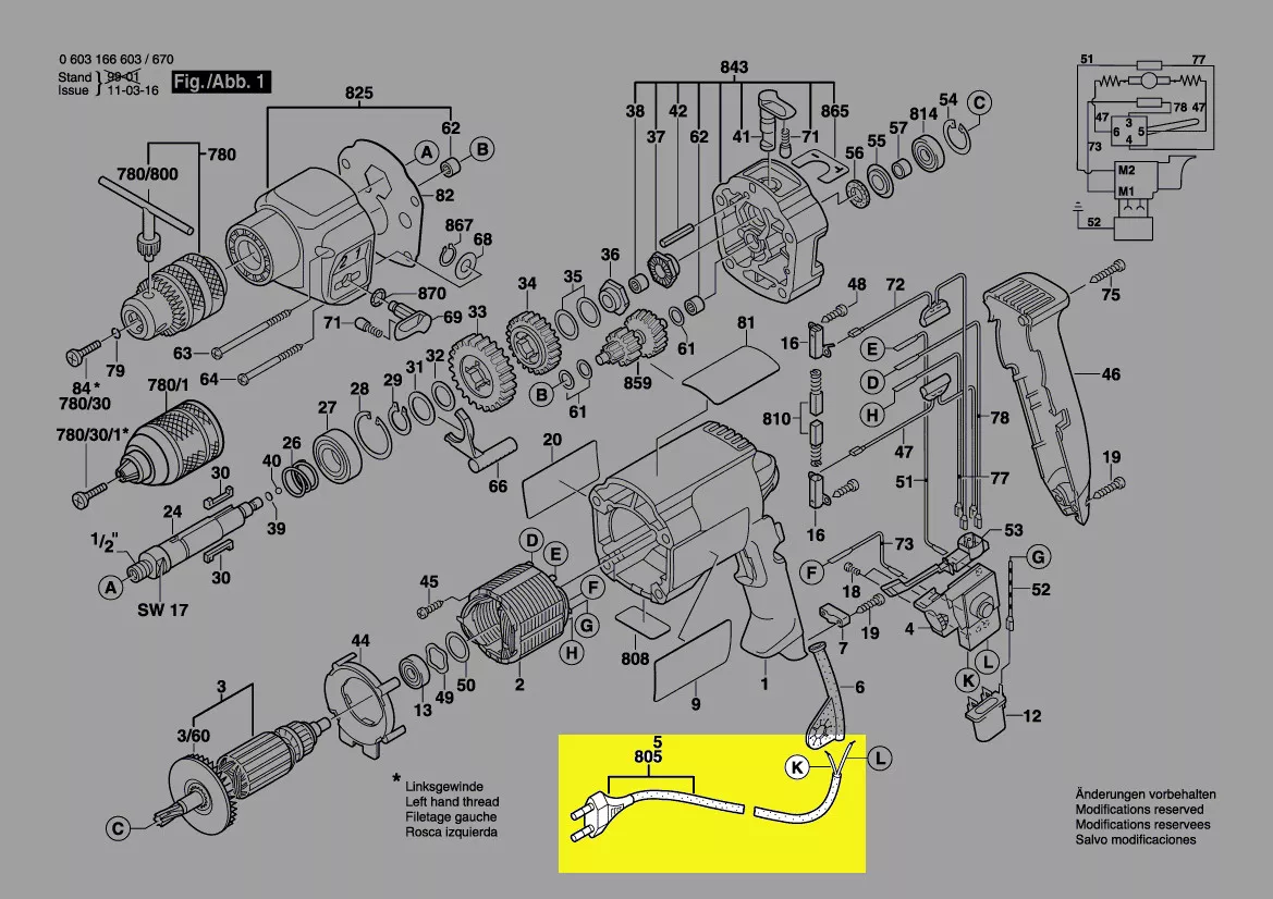 Cable d´alimentation réf. 1 607 000 388 BOSCH